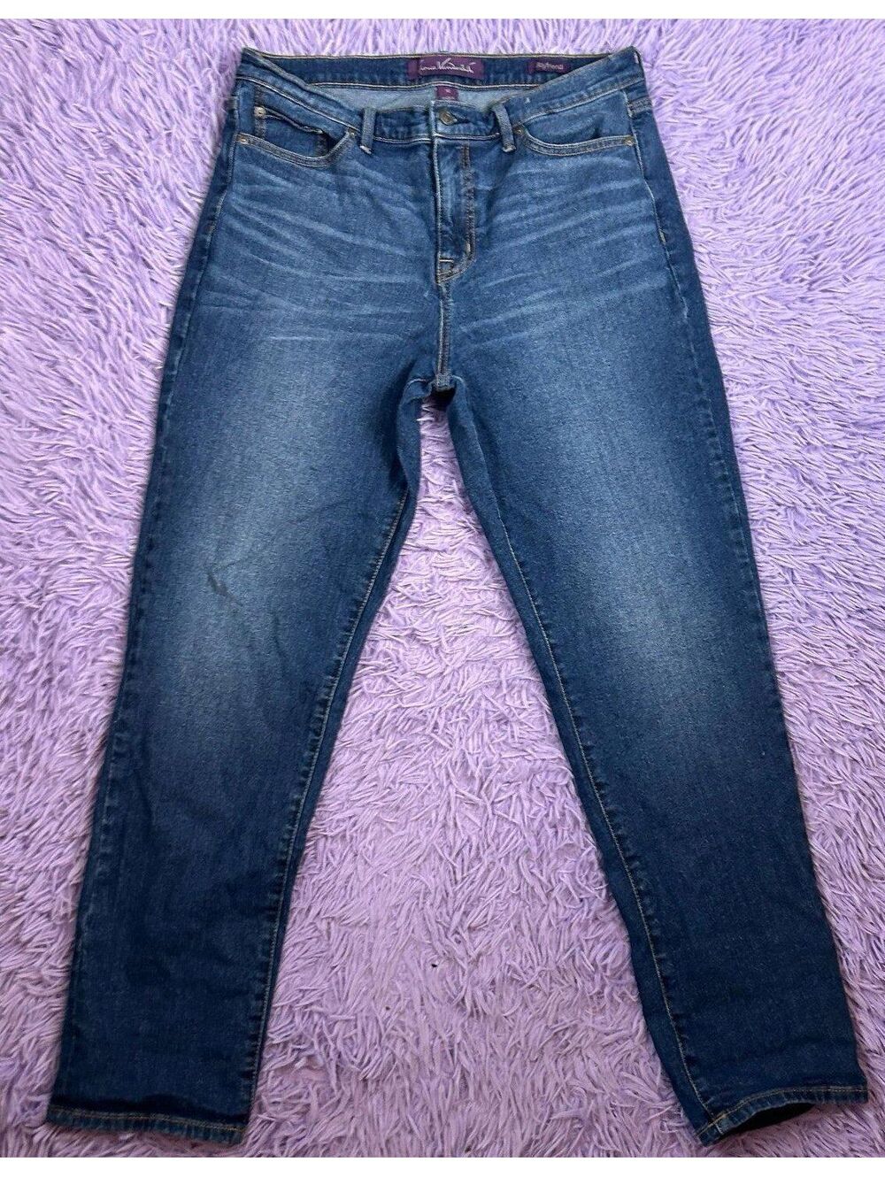 Gloria Vanderbilt Women’s Boyfriend Jeans Medium Wash Relaxed Denim Size 10